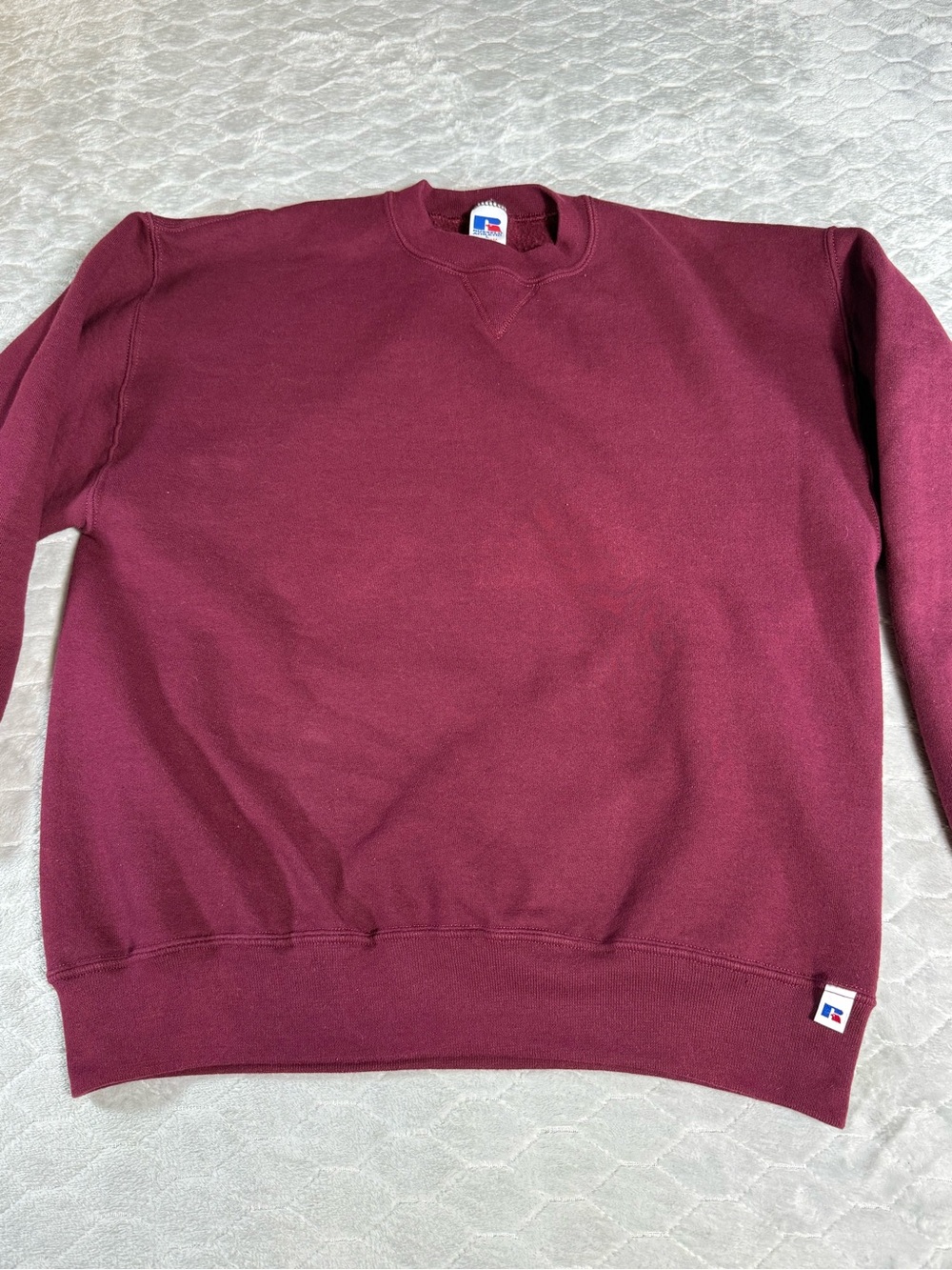 Vintage 90s Russell Athletic Crewneck Sweatshirt Size L Maroon Burgundy